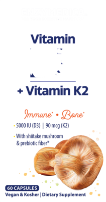 Organic Vitamin D3+K2 60 capsules