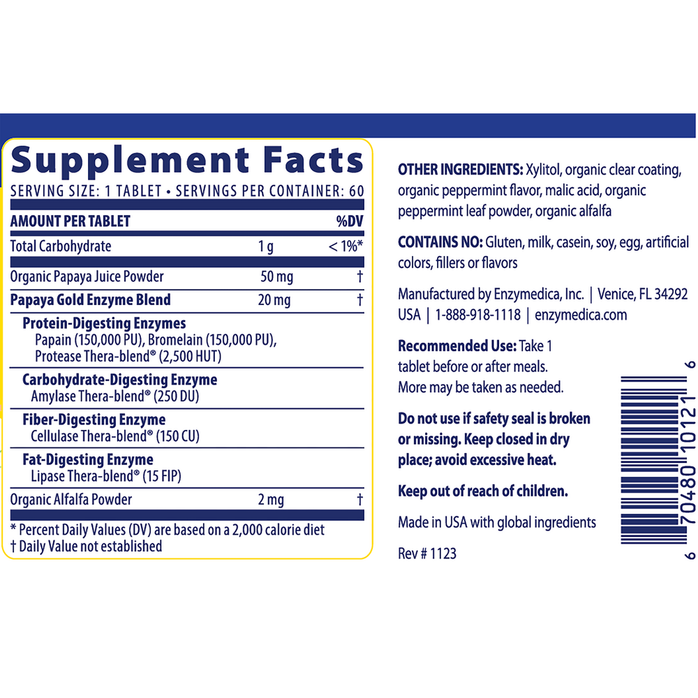 Product image for Papaya Gold Advanced Natural Enzyme Formula.