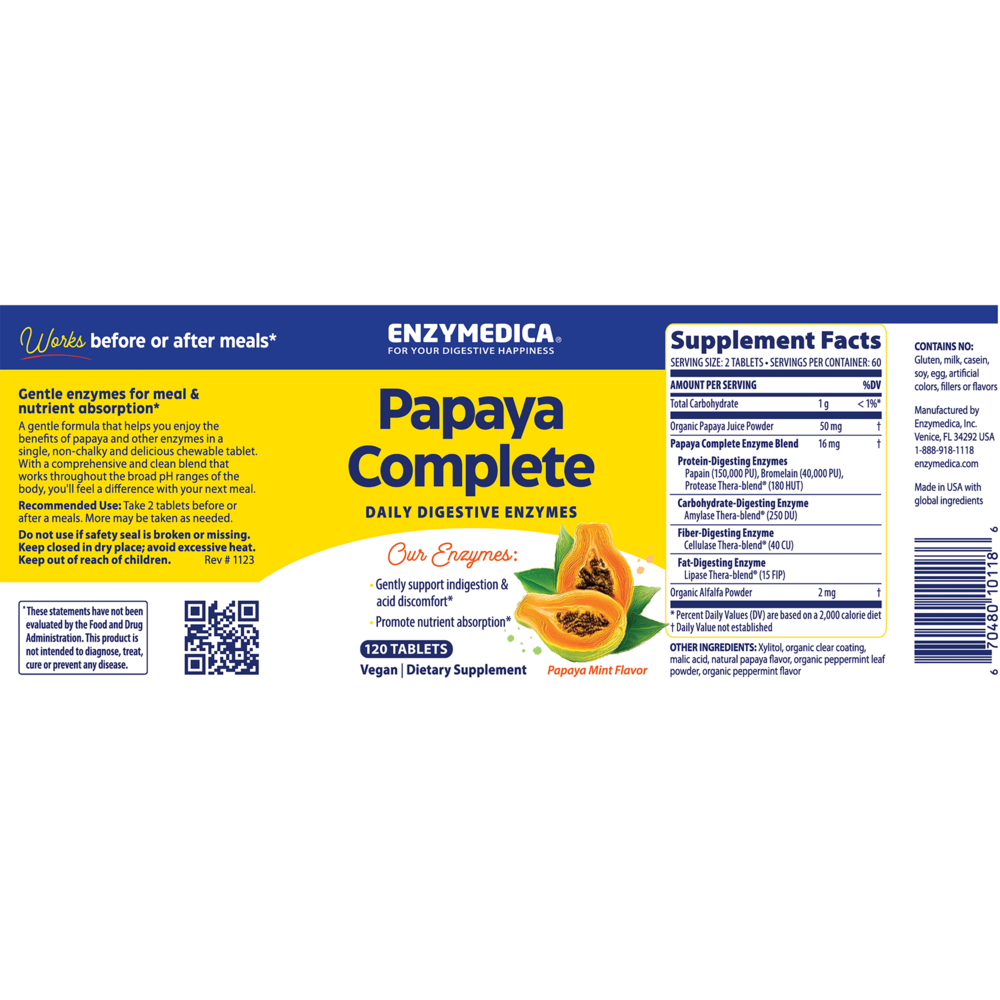 Product image for Papaya Complete Daily Digestive Enzymes.