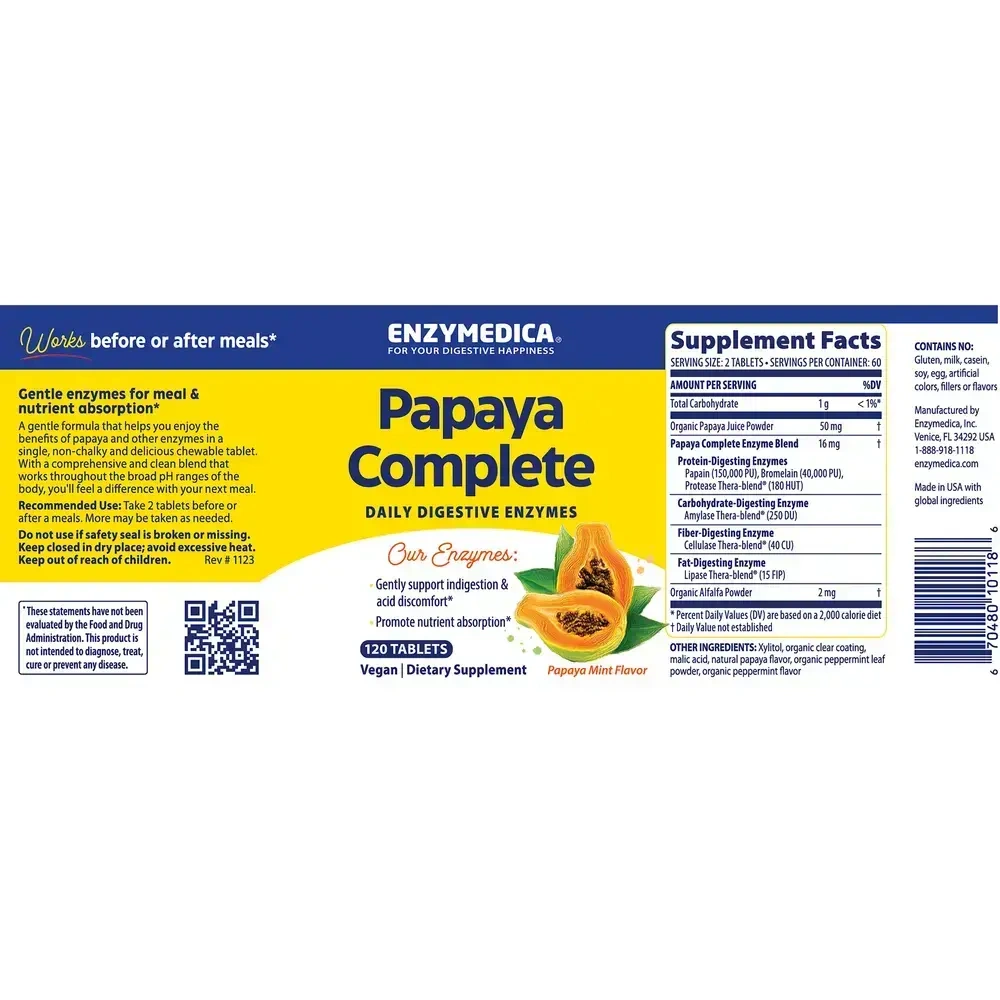 Product image for Papaya Complete Daily Digestive Enzymes.