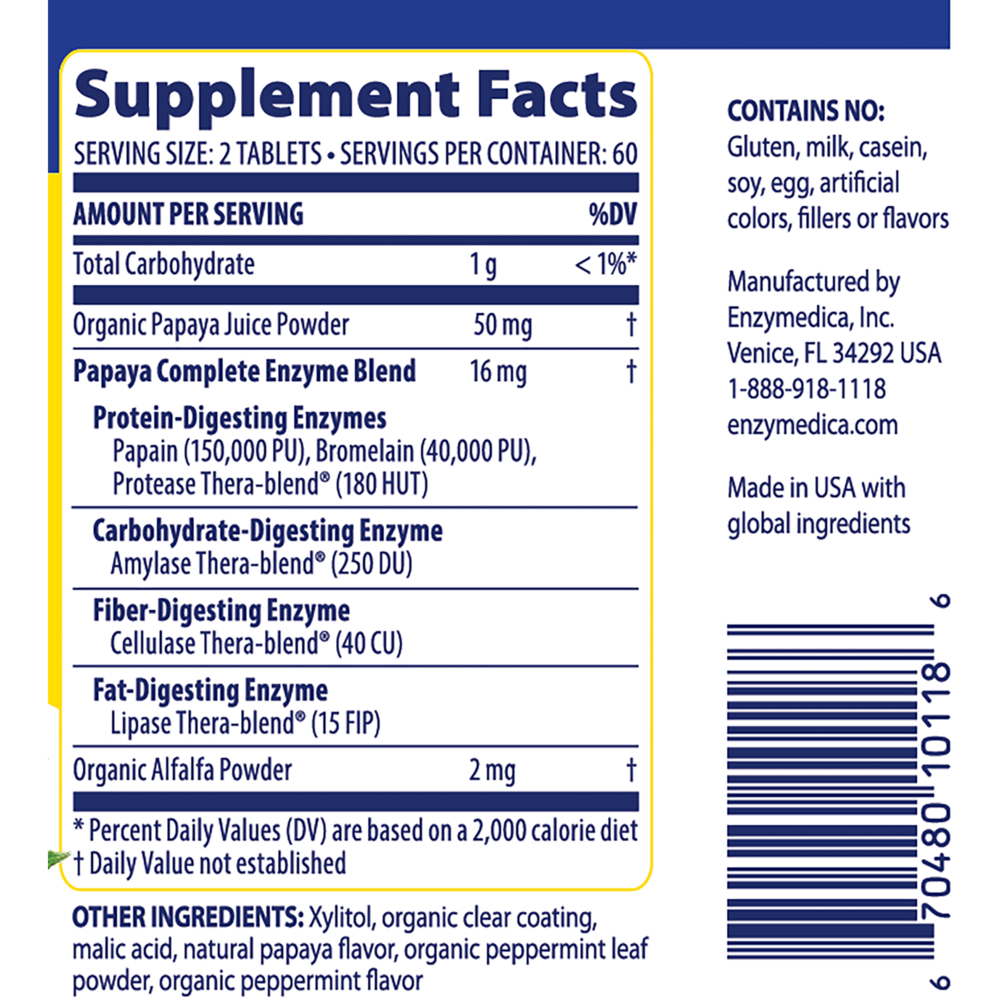 Product image for Papaya Complete Daily Digestive Enzymes.