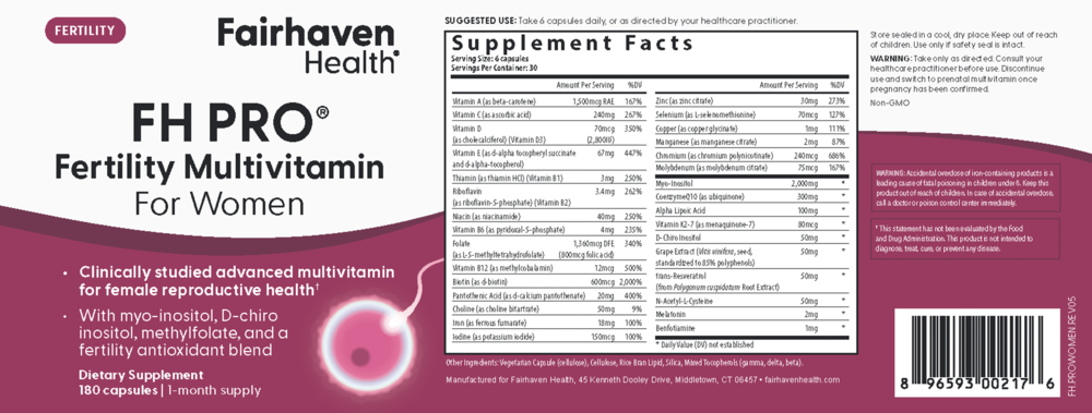 Product image for FH PRO® Fertility Multivitamin for Women.