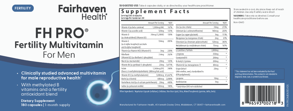 Product image for FH PRO® Fertility Multivitamin for Men.