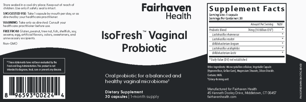 Product image for IsoFresh® Vaginal Probiotic 30c.