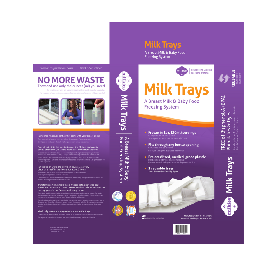 Product image for Milkies Milk Trays - Breast Milk Freezer Tray Organizer.