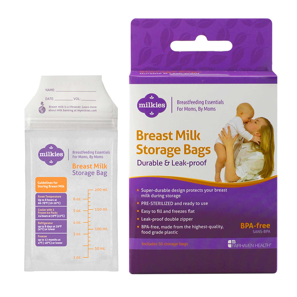 Product image for Milkies Breast Milk Storage Bags.