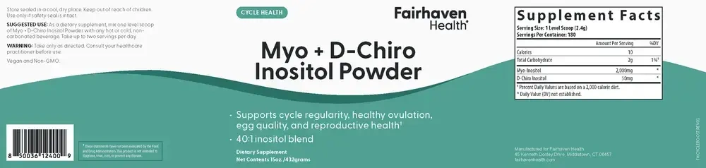 Product image for Myo + D-Chiro Inositol 40:1 Powder.