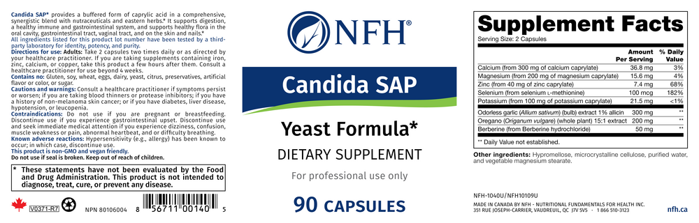 Product image for Candida SAP.