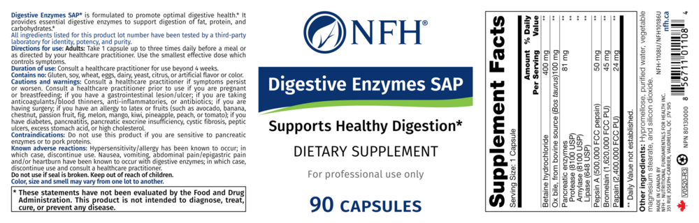 Product image for Digestive Enzymes SAP.