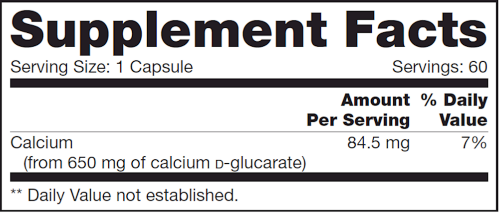 Product image for Calcium d-Glucarate SAP.