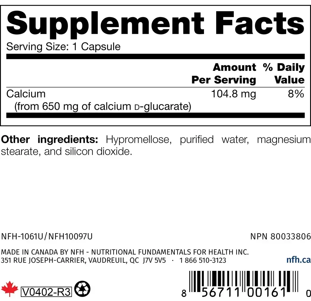 Product image for Calcium d-Glucarate SAP.