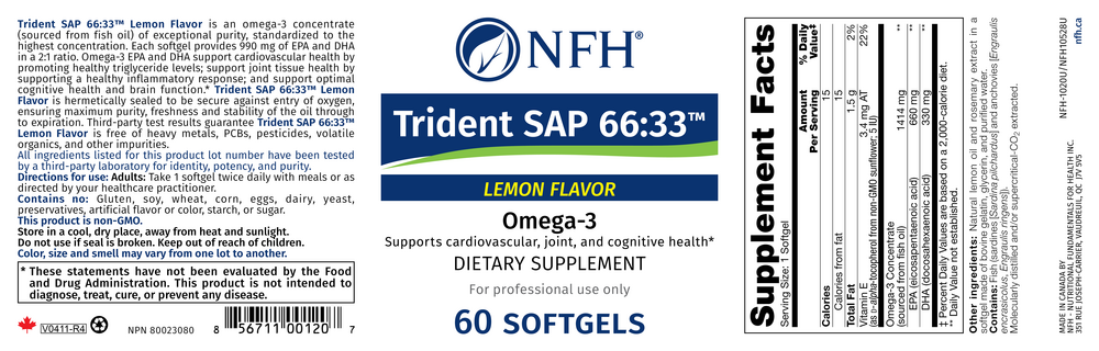 Product image for Trident SAP 66:33 Lemon Flavor.