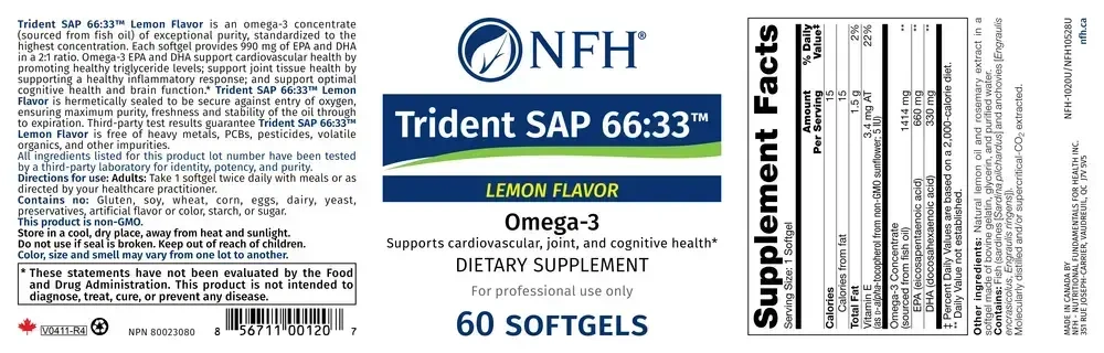 Product image for Trident SAP 66:33 Lemon Flavor.