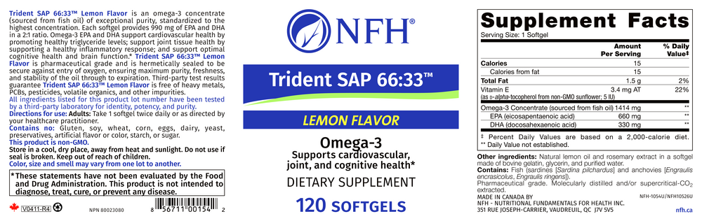 Product image for Trident SAP 66:33 Lemon Flavor.