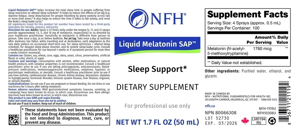 Product image for Liquid Melatonin SAP.