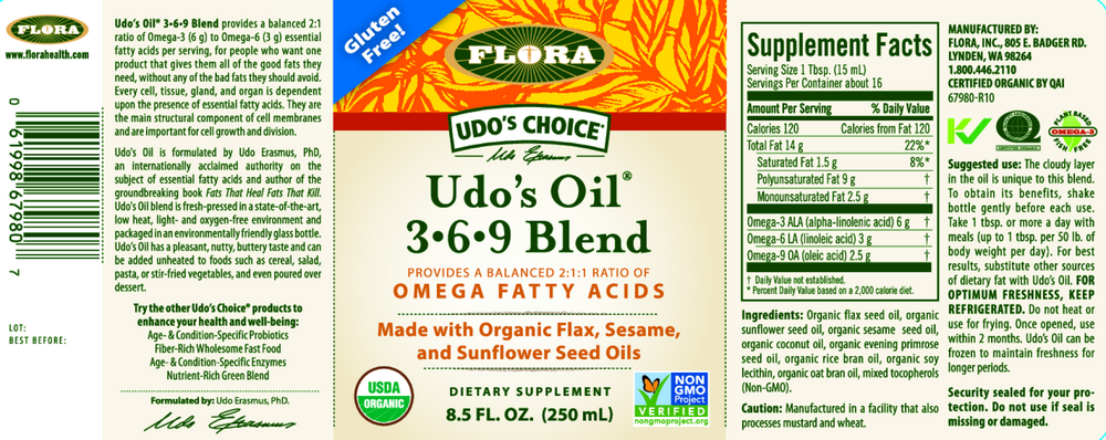 Product image for Udo&#39;s Choice Oil Blend 3.6.9.