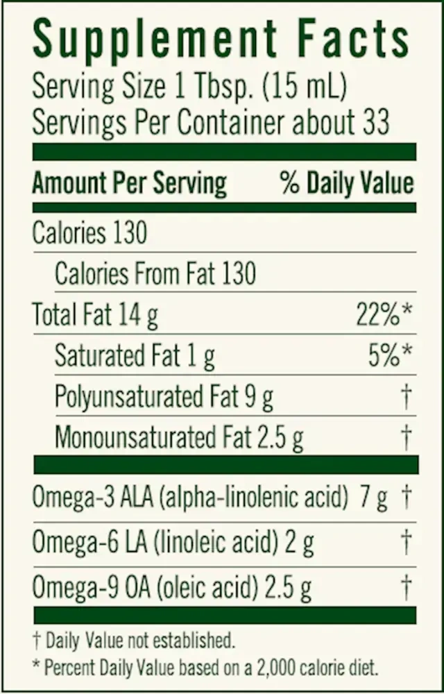 Product image for High Lignan Flax Oil Certified Organic.
