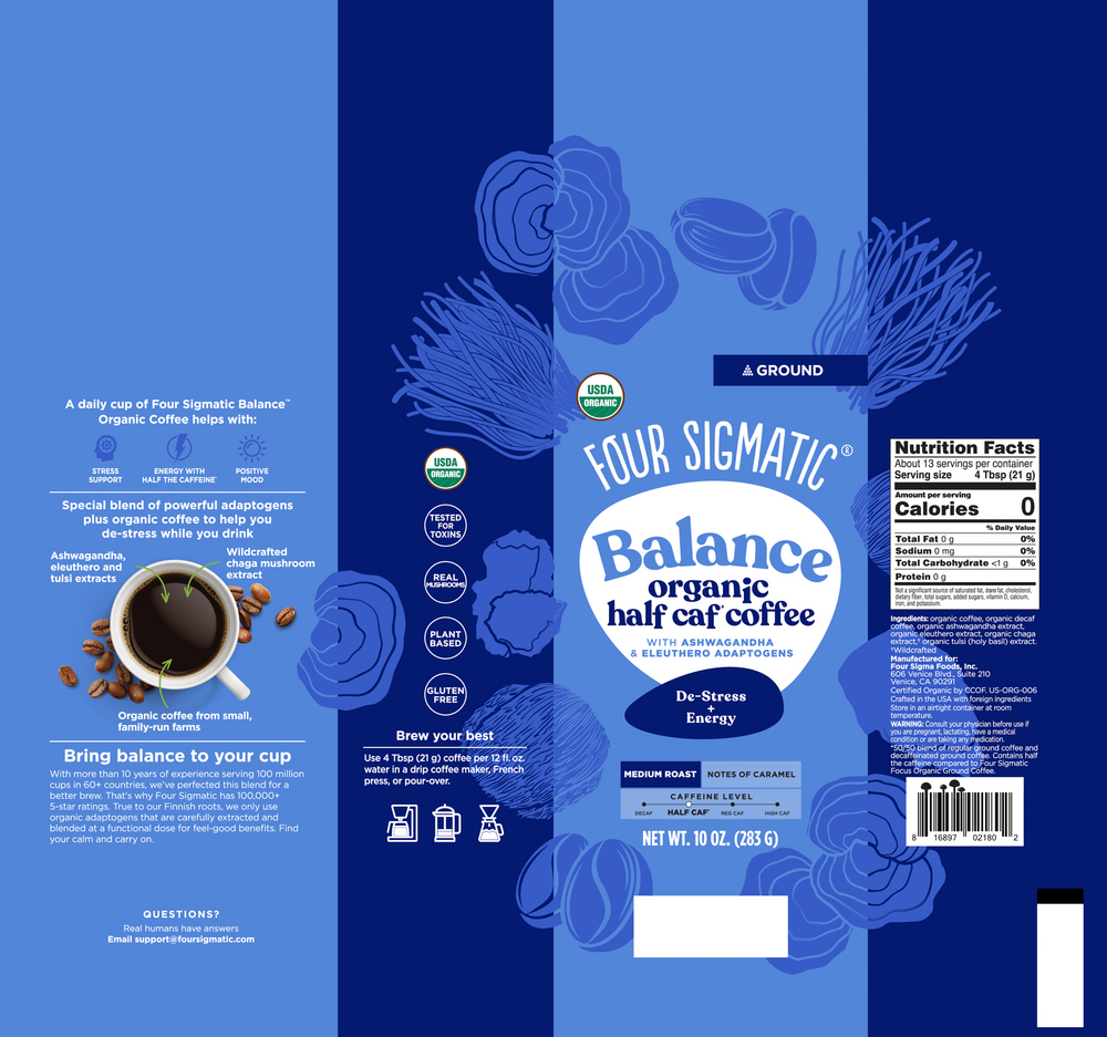 Product image for BALANCE Organic Half Caf Ground Coffee.