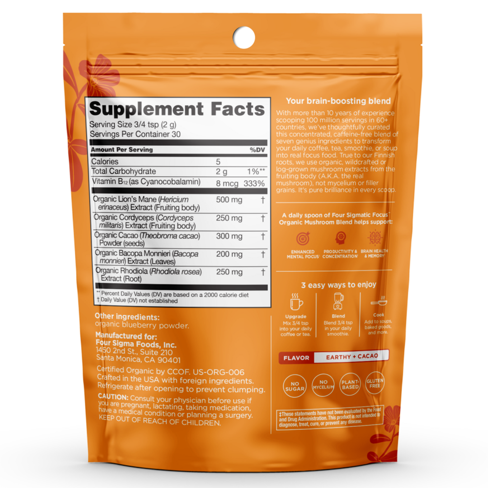Product image for FOCUS Organic Mushroom Blend Mix.