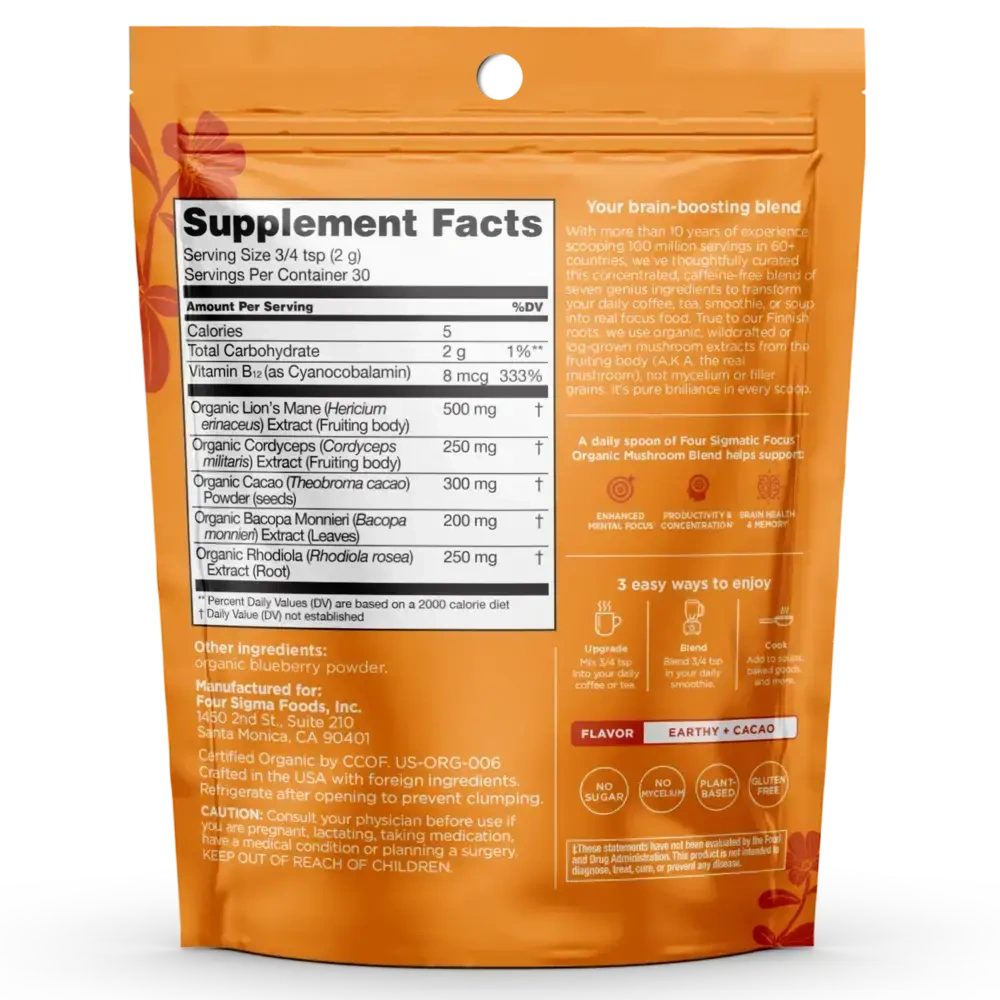 Product image for FOCUS Organic Mushroom Blend Mix.