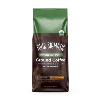 Immune Support Ground Coffee with Vit D & Chaga Mushrooms 12 Ounces