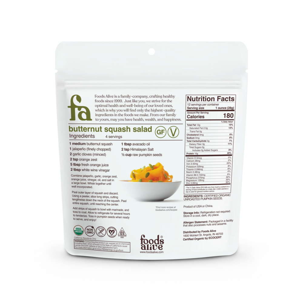 Product image for Organic Pumpkin Seeds.