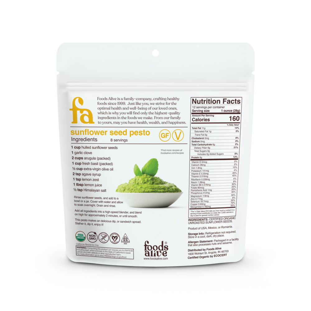 Product image for Organic Sunflower Seeds.