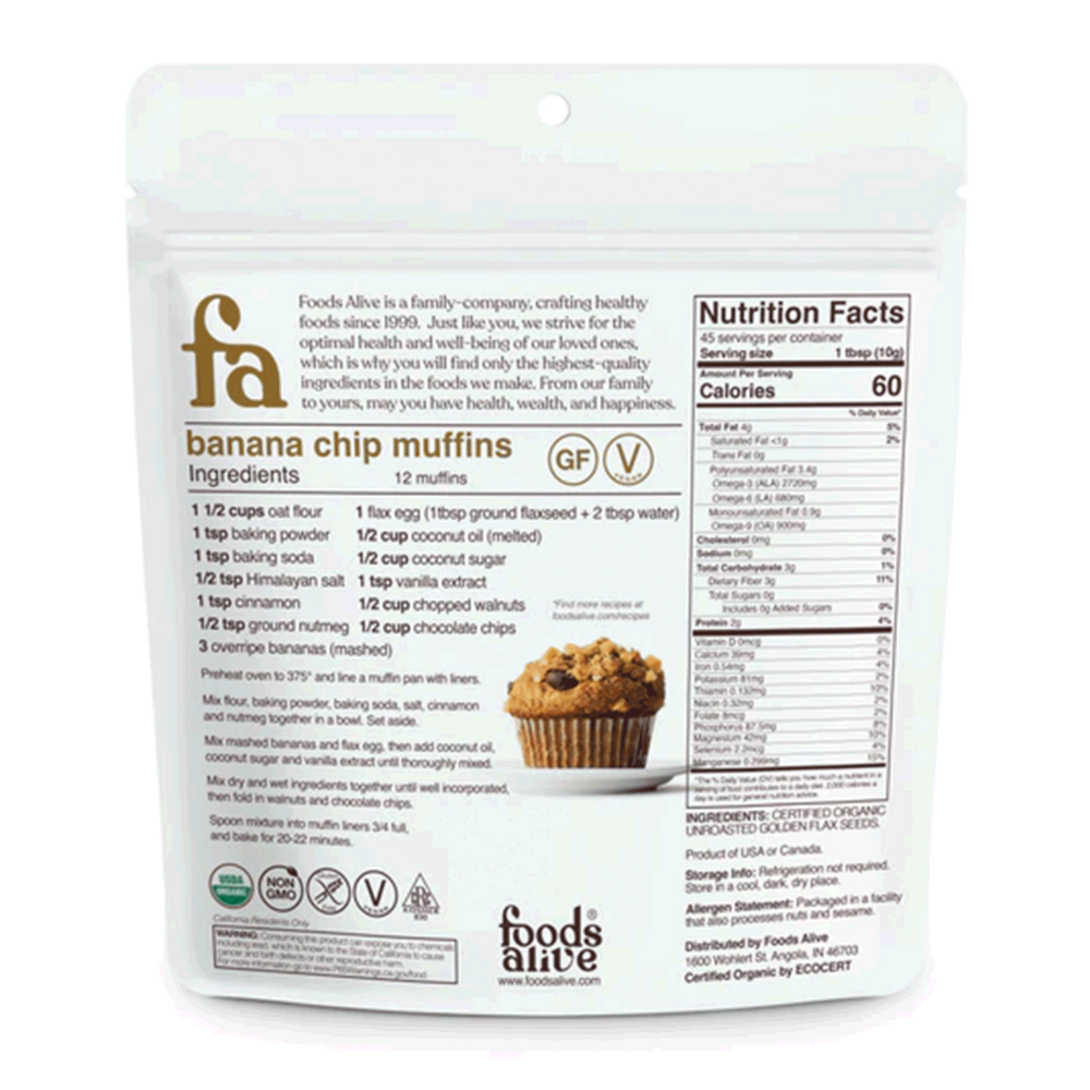 Product image for Organic Golden Flax Seed.