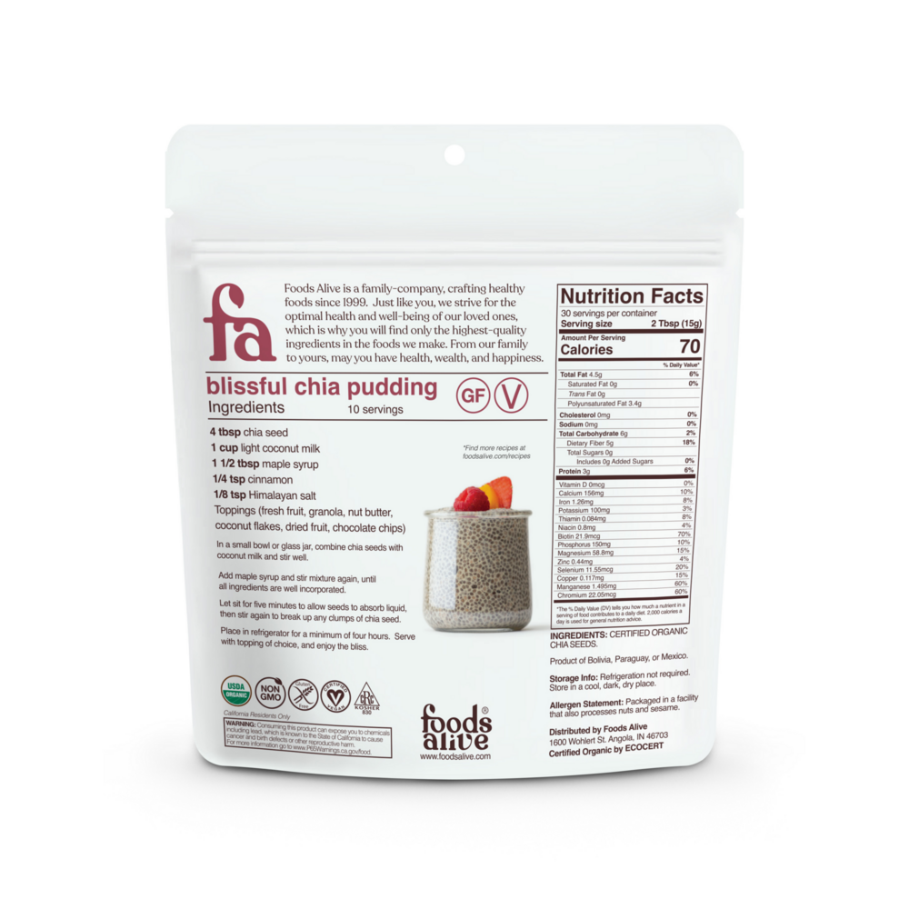 Product image for Chia Seeds Organic.