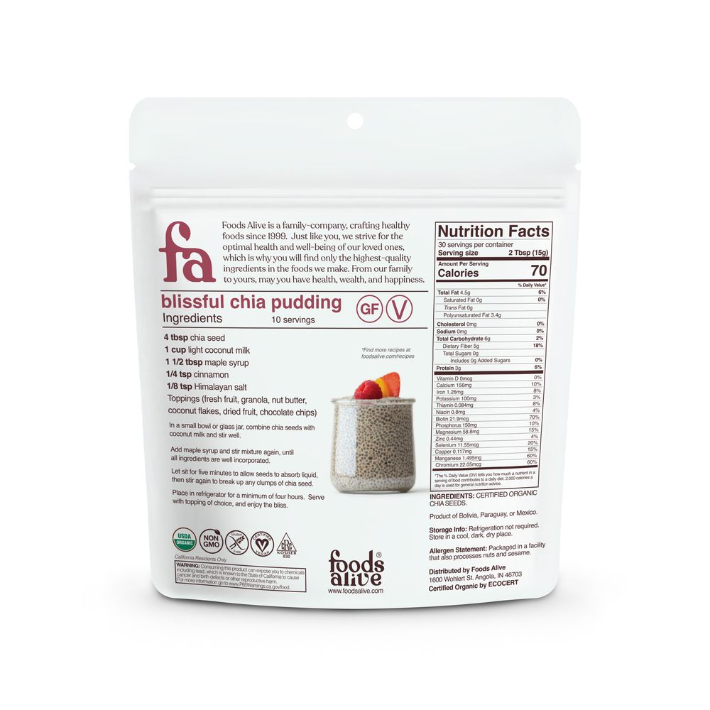 Product image for Chia Seeds Organic.