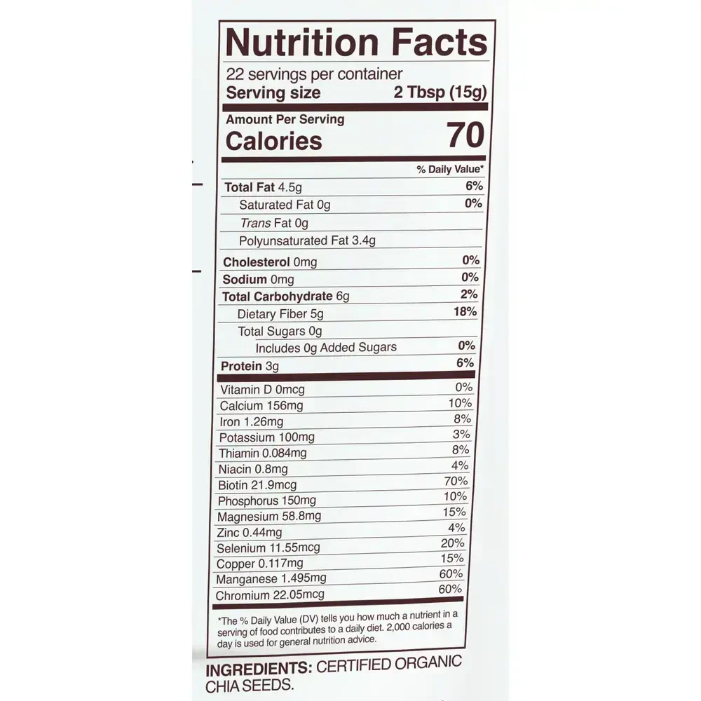 Product image for Organic Black Chia Seeds.
