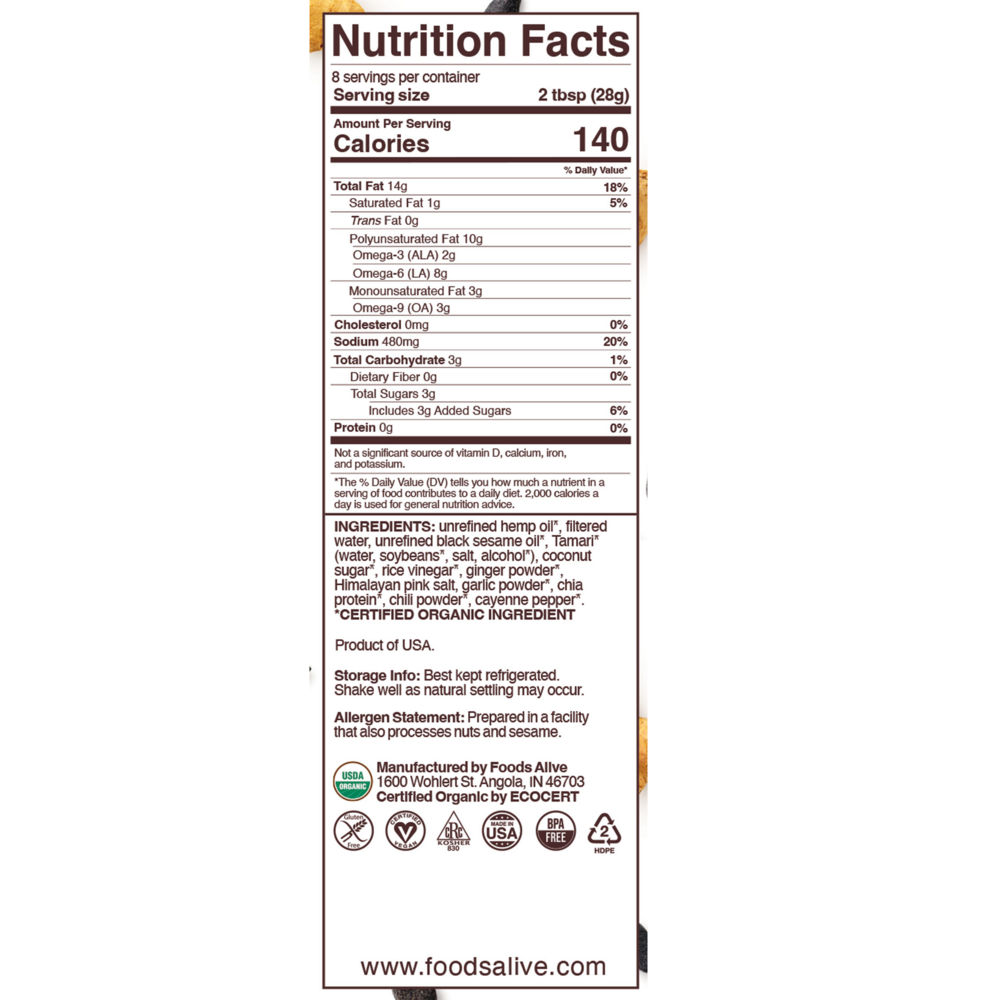 Product image for Sesame Ginger Salad Dressing Organic.