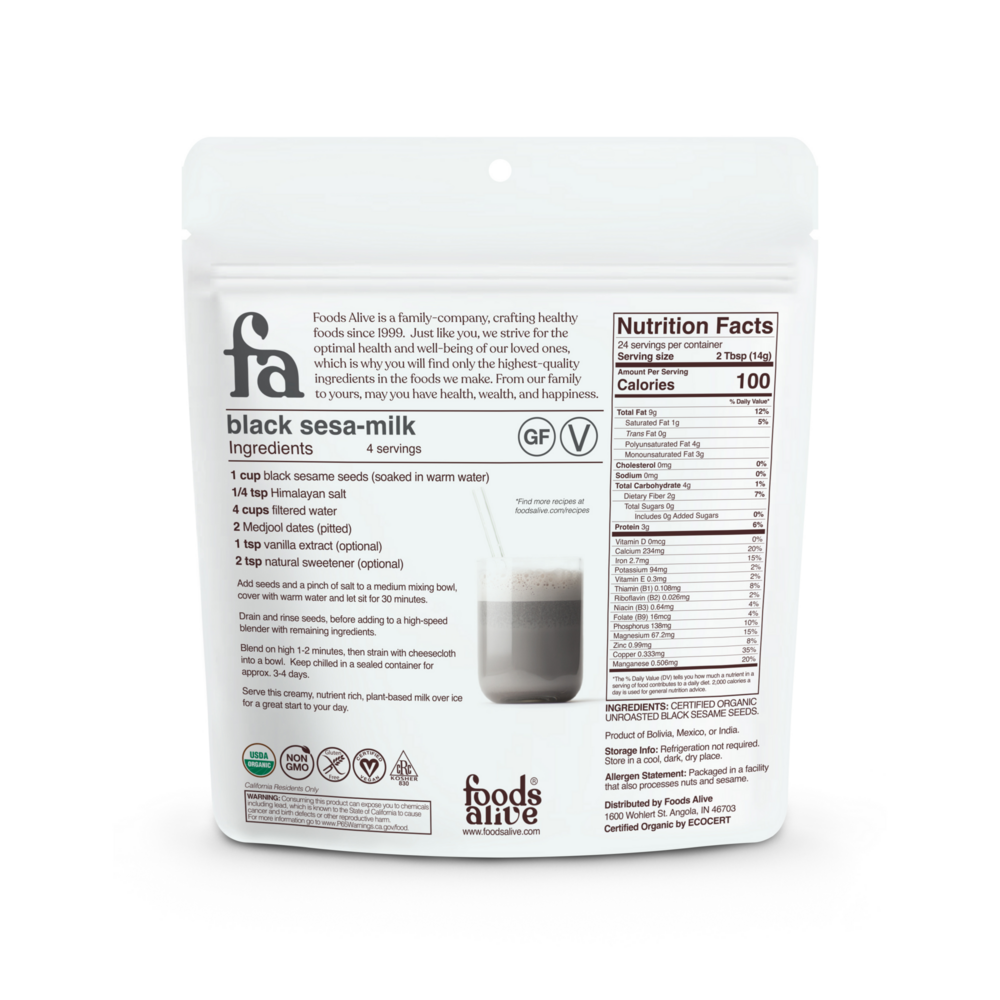 Product image for Black Sesame Seeds Organic.