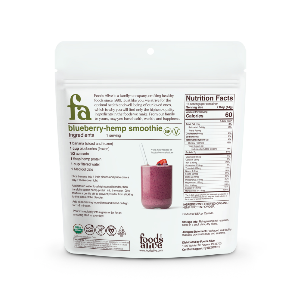 Product image for Hemp Protein Powder.