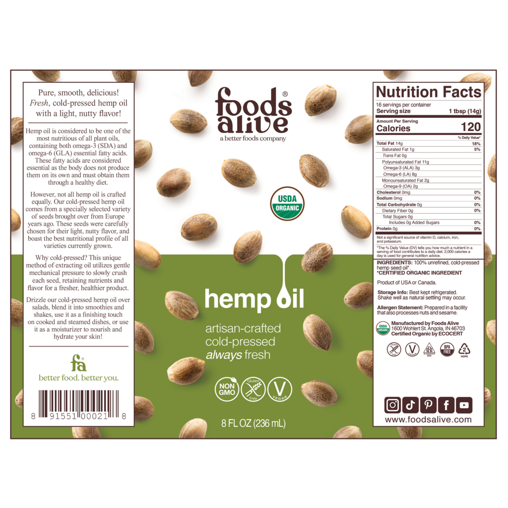 Product image for Hemp Oil Organic.