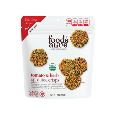 Tomato & Herb Sprouted Crisps Organic 113 Grams