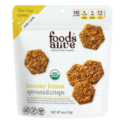 Lemony Lemon Sprouted Crisps Organic 113 Grams