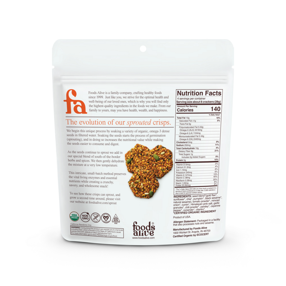 Product image for Salsa Fresca Sprouted Crisps Organic.