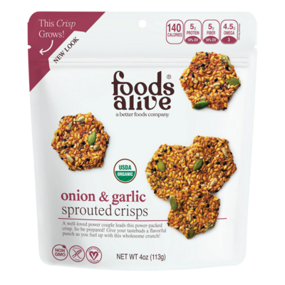 Onion Garlic Sprouted Crisps Organic 113 Grams