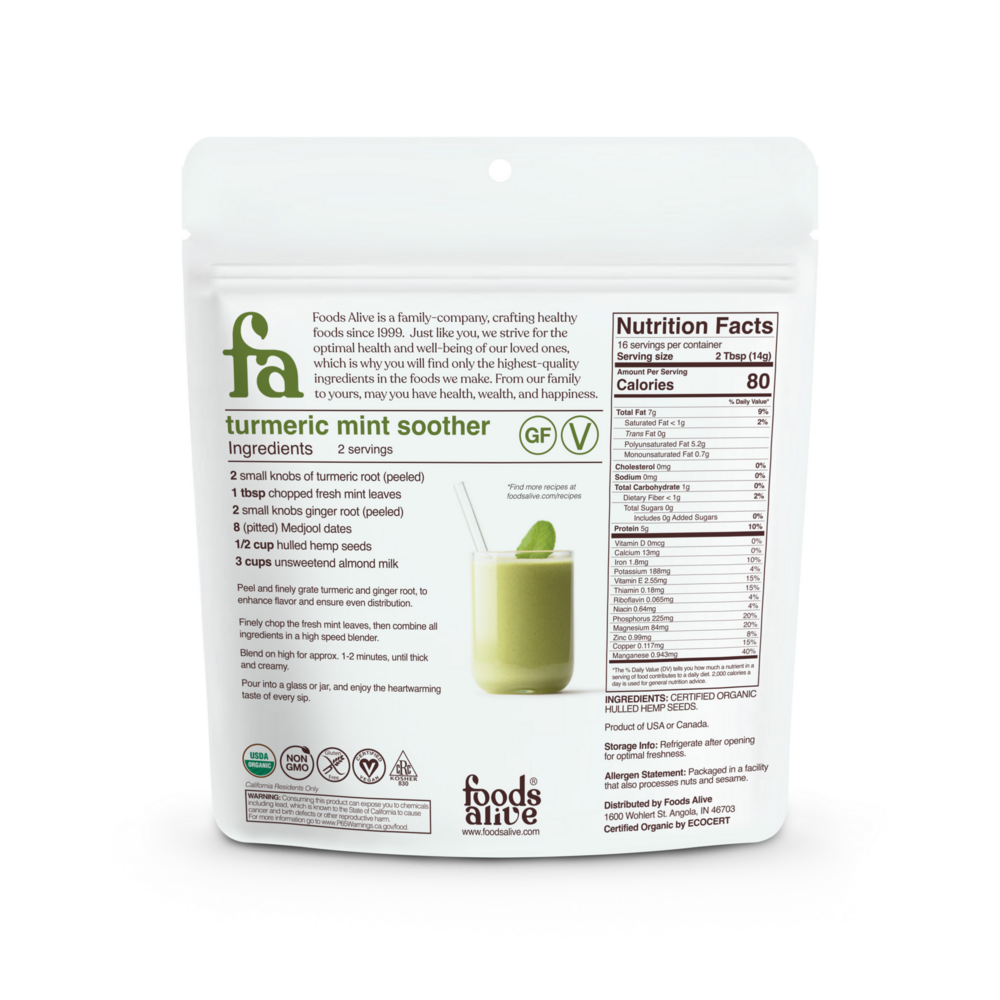 Product image for Hulled Hemp Seeds Organic.