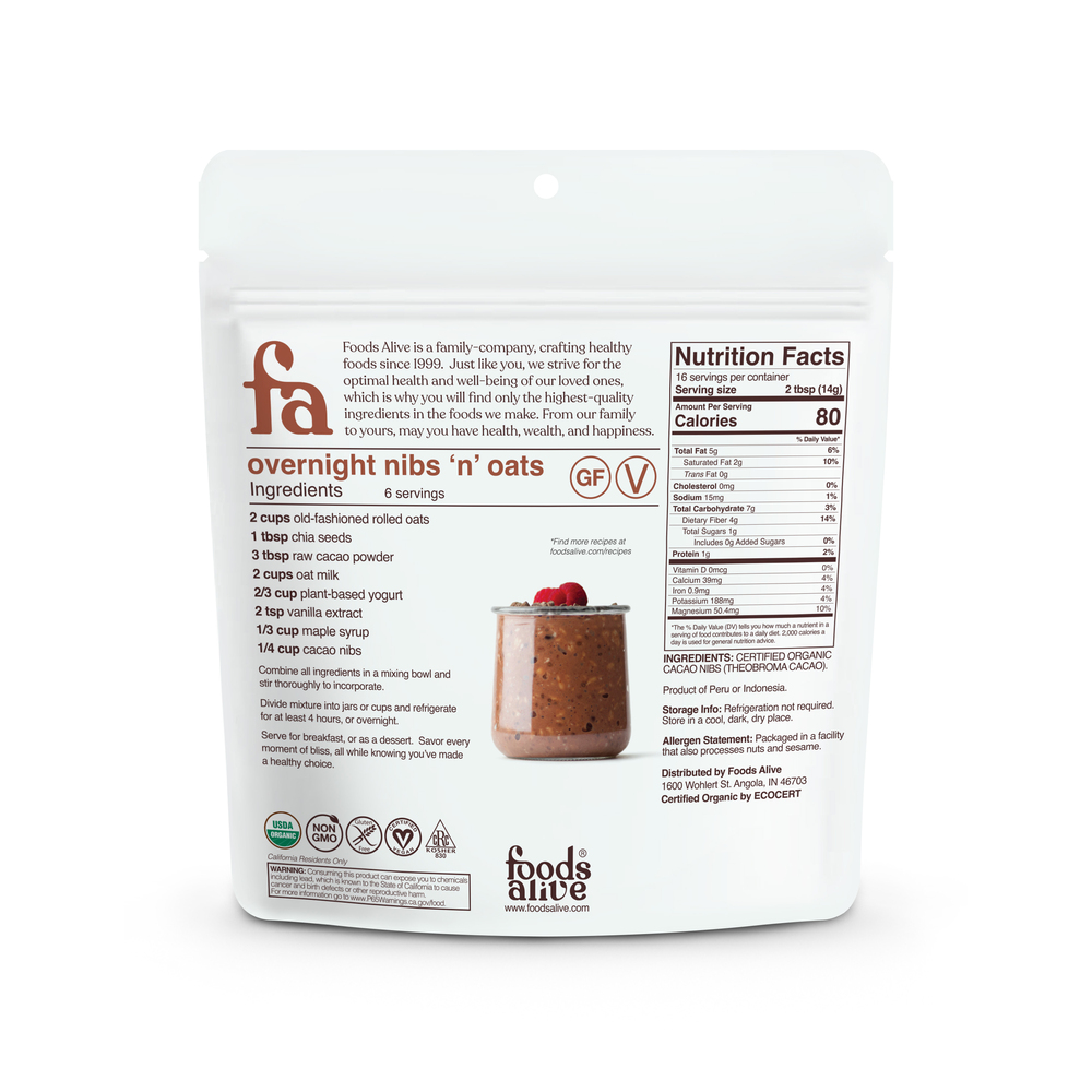 Product image for Cacao Nibs Organic.