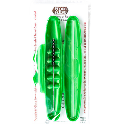 Glass Straw 8-inch w/carry case 1 Count