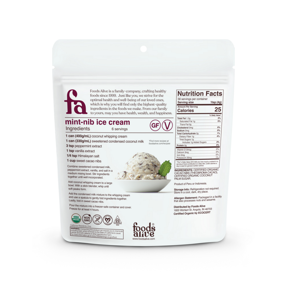 Product image for Sweet Cacao Nibs Organic.