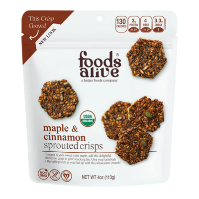 Maple & Cinnamon Sprouted Crisps Organic 113 Grams