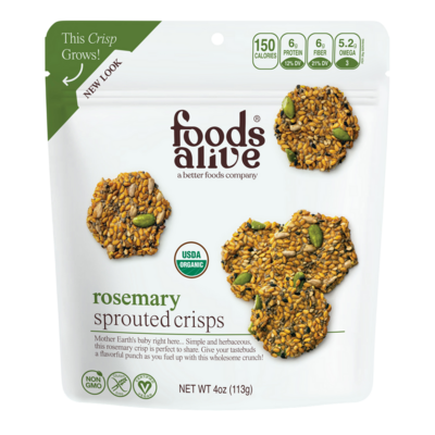 Rosemary Sprouted Crisps Organic 113 Grams
