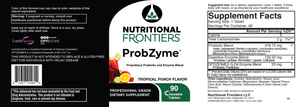 Product image for ProbZyme, Tropical Punch Chewables.