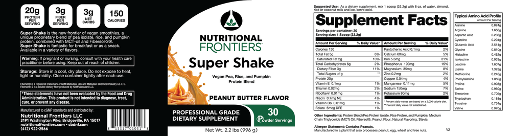 Product image for Super Shake, Peanut Butter.