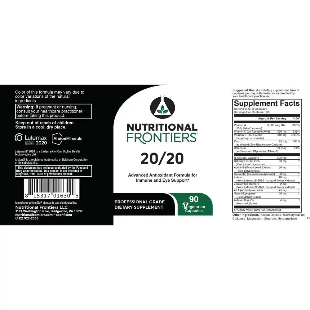 Product image for 20/20 Eye Formula Capsules.