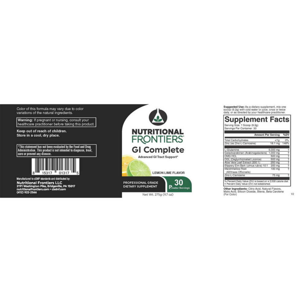 Product image for GI Complete Powder, Lemon Lime.