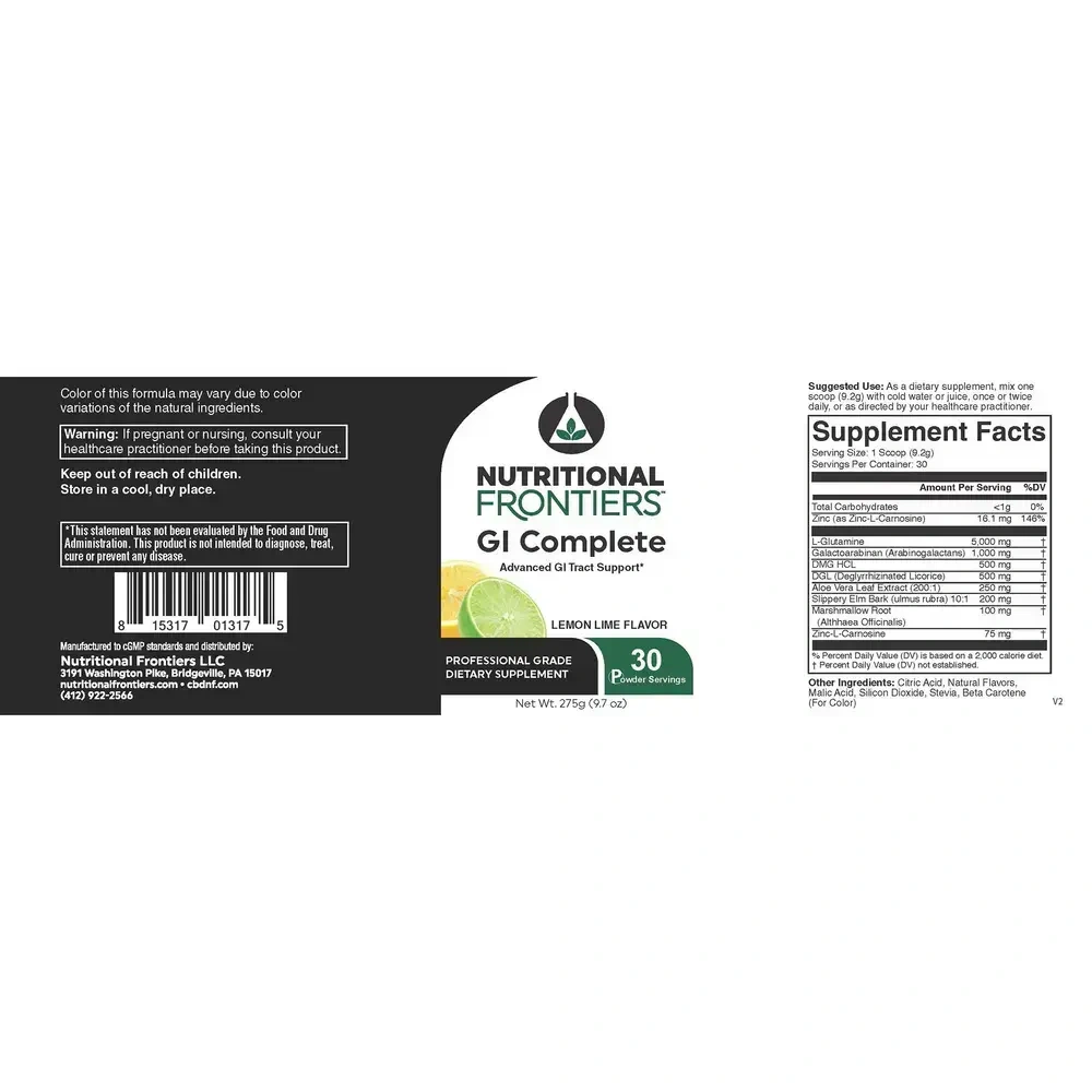 Product image for GI Complete Powder, Lemon Lime.